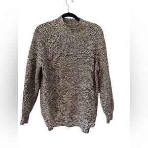 BDG Black and White Chunky Mock‎ Neck Oversized Grandpa Sweater Size Small